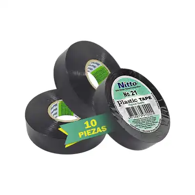 Cinta Aislar Negro No 21 Nitto 19mm x 9m Paquete 10pzas