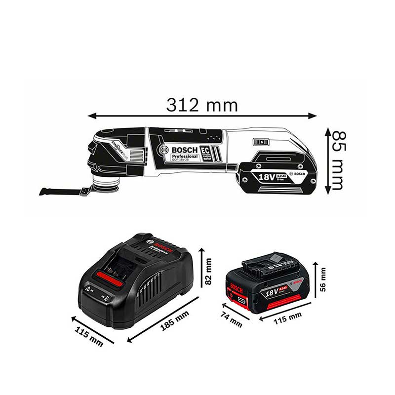 Bosch GOP 18V-28 Professional Multiherramienta a Batería 18V 20000rpm