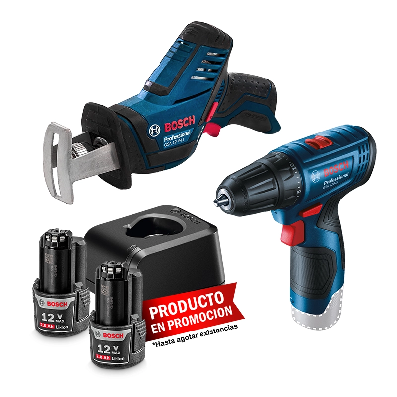 Kit Bosch Sierra Sable + Atornillador Baterias y Cargador