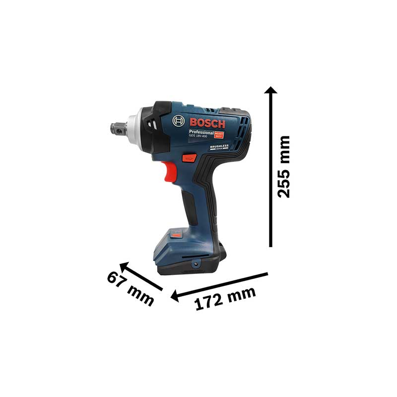 ATORNILLADOR DE IMPACTO INALÁMBRICO BOSCH GDS 18V-400 PROFESSIONAL -  ferreteria industrial