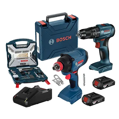 Rotomartillo Bosch 18V + Llave de Impacto + Puntas y Brocas