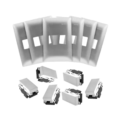 Placa con Apagador 1 Módulo Royer 6 pzs