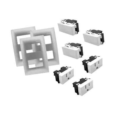 Kit Placas con Apagadores Royer  Contactos Polarizados 3pzs