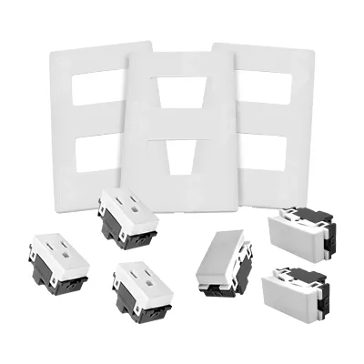 Pack de Placas 2 Módulos Royer + Apagadores Y Contactos
