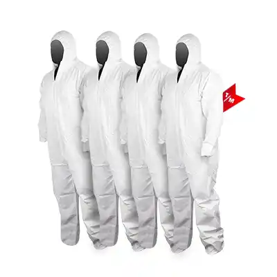 Overol Desechable Talla Mediana Aksi 107932 Blanco 4pzas