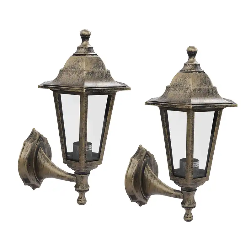 Farol Colonial Pared Sanelec 1233 Plástico Cobre 2pzas