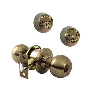 Cerradura de Perilla Truper 19192 Latón Antiguo Juego