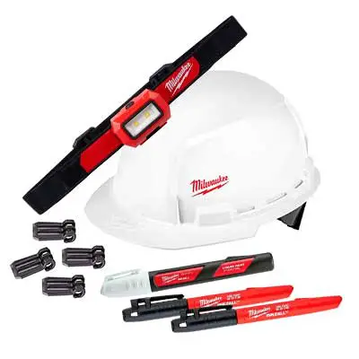 Casco de Seguridad BOLT Milwaukee + Linterna LED+ Marcadores