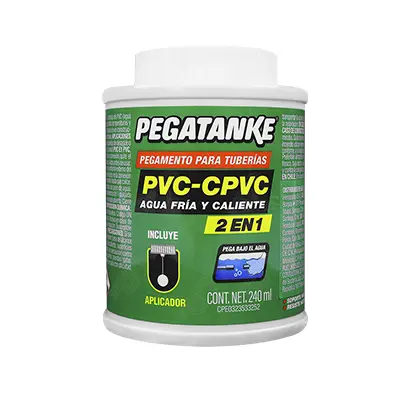 Pegamento para Tuberías PVC-CPVC Pegatanke 2 en 1 240ml