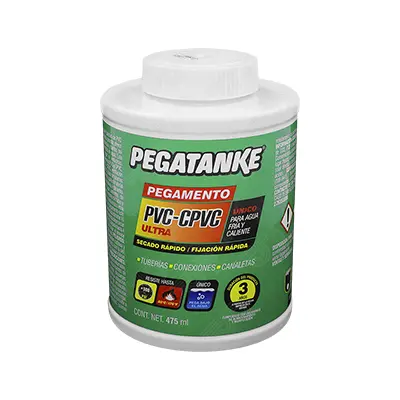 Pegamento PVC-CPVC Pegatanke 475ml Para Agua Fría/Caliente