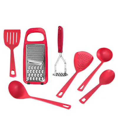 Kit Utensilios de Cocina Tramontina Rojo +  Rallador de Ques