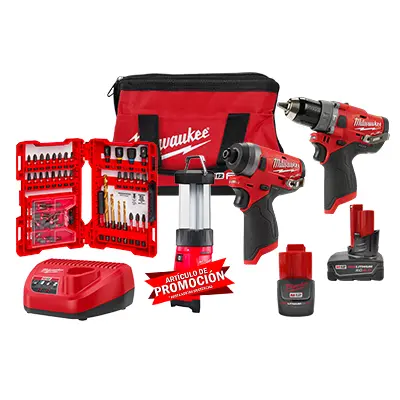 Kit Milwaukee Rotomartillo + Atornillador + Puntas y Brocas