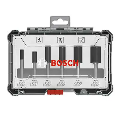 Set Fresas Rectas Router Bosch 2607017467 1/4 Pulg 6pzs