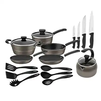 Batería de Cocina Tramontina + Tetera Paris + Cuchillos