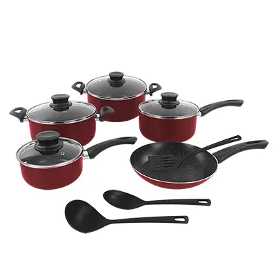 Batería de Cocina Tramontina Paris 27899/451 12pz color rojo