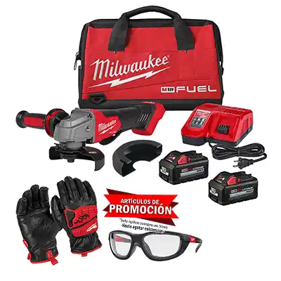 Esmeriladora M18 FUEL Milwaukee 2880-22 115mm Gafas Guantes