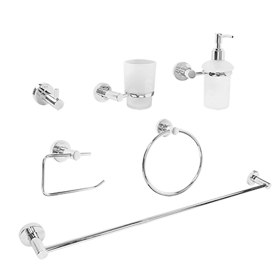 Juego de Accesorios para Baño Dica 3200 Metálico Cromo 6pzas