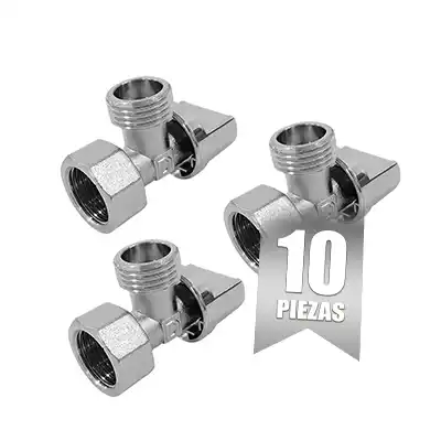 Llaves Angular Dica 3401CVE Cartucho 1/4 de Vuelta 10pzas