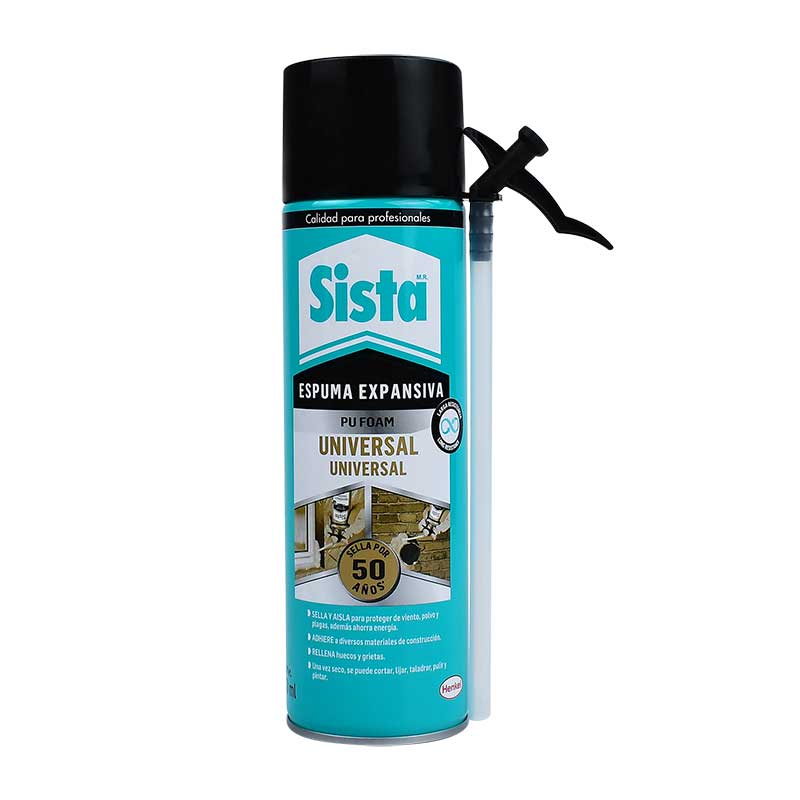 Sista - SISTA Espuma Expansiva Universal es una espuma expansiva de  poliuretano en aerosol, de un componente que sirve para sellar y rellenar  grandes huecos evitando el paso de aire, agua, insectos