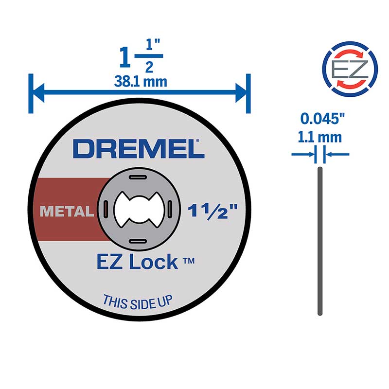 Kit De Discos De Corte 1 y 1/2 Dremel + Mandril EZ Lock