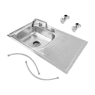 Fregadero Tarja Acero Inox Ekon 60032 Derecha + Mezcladora
