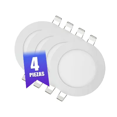 Pack Lámparas de Techo LED Tecnolite 6W Luz de Día 4pzas