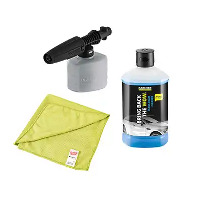 Kit Limpieza Automotriz Karcher Jabón + Boquilla + Paño 3M