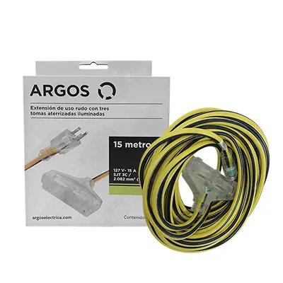 Extensión Uso Rudo SJT 14 AWG Argos 9770113 15m