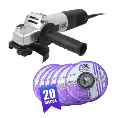 Miniesmeriladora Ax Tech AXT-ES850 4-1/2" + 20 Discos