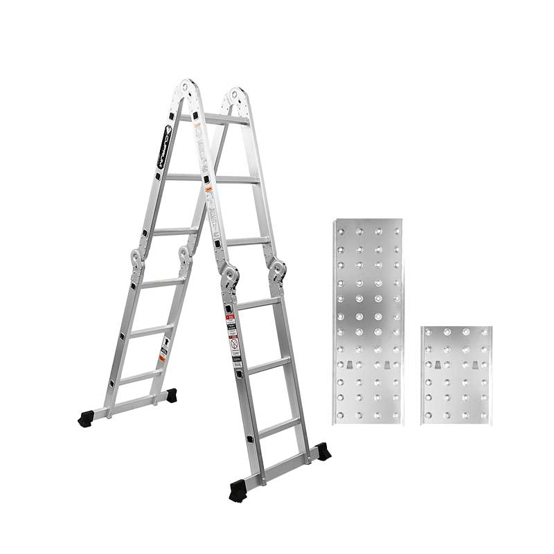 Escalera Plegable Pórtatil Aluminio Para 150 Kg 4 Escalones Peldaños 217104