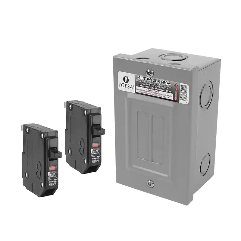 Centro de Carga 2 Polos Igesa CC02S 50A + 2 Breaker 30 Amp