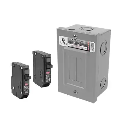 Centro de Carga 2 Polos Igesa CC02S 50A + 2 Breaker 30 Amp