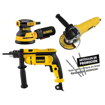Combo Dewalt Lijadora + Miniesmeriladora + Rotomartillo