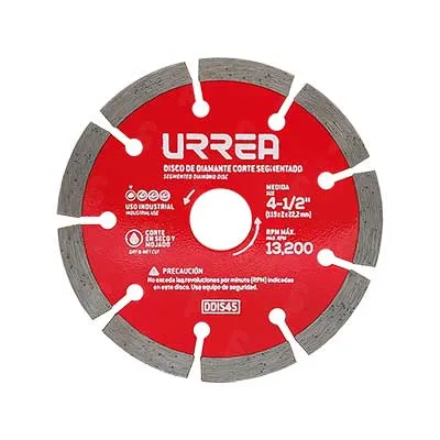Disco de Diamante Urrea DDIS45 Segmentado 4-1/2" Industrial