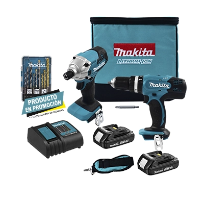 Kit Rotomartillo Makita + Atornillador Impacto + Brocas