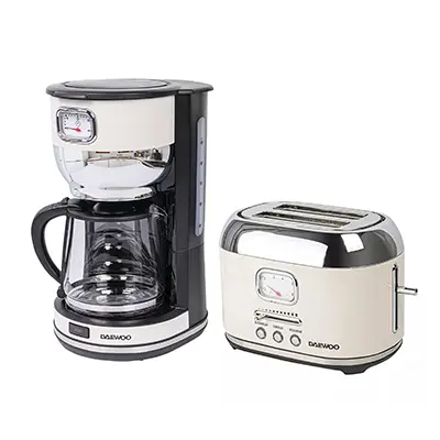 Cafetera Automática Daewoo 10Tzas + Tostador De Pan