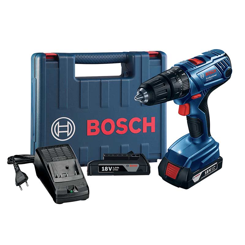 Taladro percutor Bosch Professional GSB 18V-21, 18V y 2 baterías 3Ah + 25  piezas