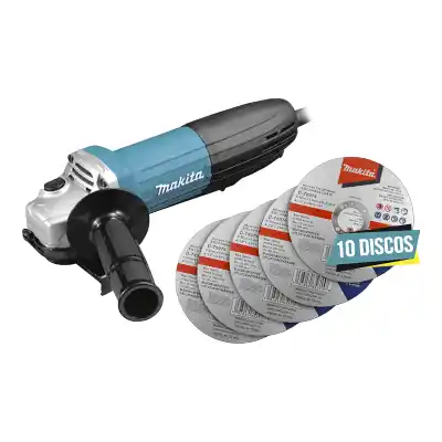 Miniesmeriladora Angular Makita GA4534 115mm + 10 Discos