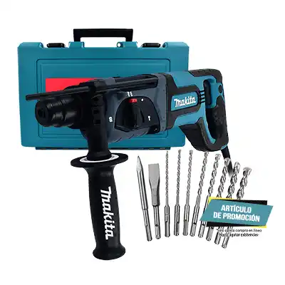 Martillo Rotativo SDS Plus Makita HR2475 780W + Kit Brocas