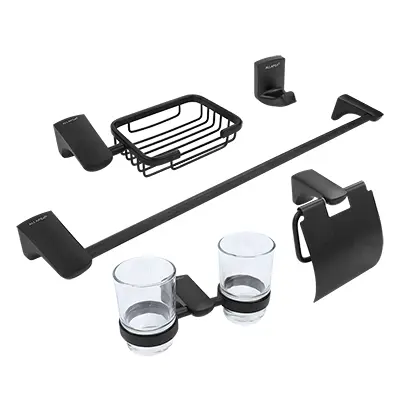 Juego de 5 Accesorios para Baño Allapsa JAZ9600N Acero Inox