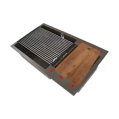 Fregadero Tarja Cuarzo Kele KQD3420A Doble Tina + Acc