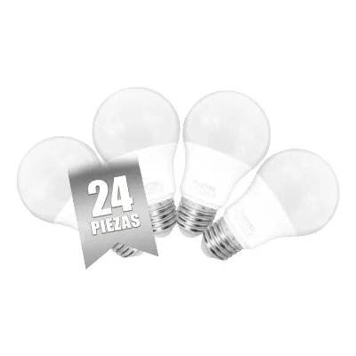 Foco A19 Led 9W Base E27 Surtek LBC9 Luz Cálida 24pzas