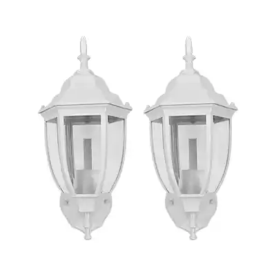 Farol de Pared Exterior Clásico Kleiman LEU-002 Blanco 2pzs