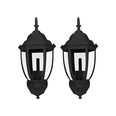 Farol de Pared Exterior Clásico Kleiman LEU-002 Negro 2pzs