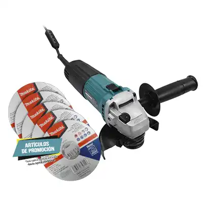 Miniesmeriladora Makita M0901 540W 4 1/2 Pulg + 5 Discos