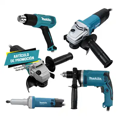 Combo Makita Rotomartillo + Pistola de Calor + Esmeriladora