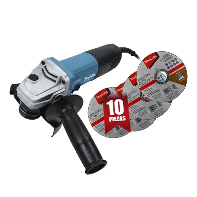 Miniesmeriladora Makita MT M9510 4-1/2 Pulg 850W + Discos