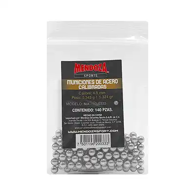 Municiones de Acero 4.5mm Mendoza MA-140-0333 140pzas