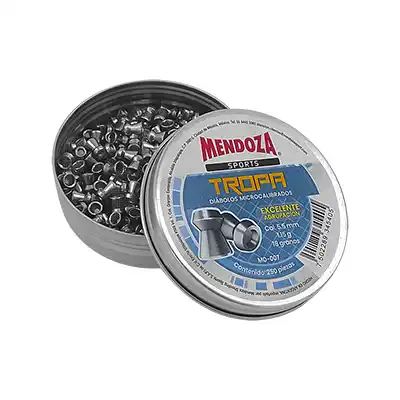 Diábolos Deportivos 5.5mm Mendoza Tropa MD-007 250pzas