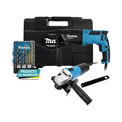 kit Makita Martillo SDS Plus Miniesmeriladora + Brocas